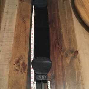 Vintage Women Black Leather Belt